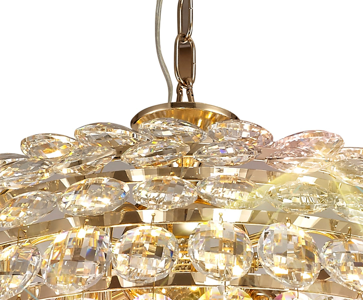 Diyas Coniston 9 Light Large Pendant Light in Gold with Crystal