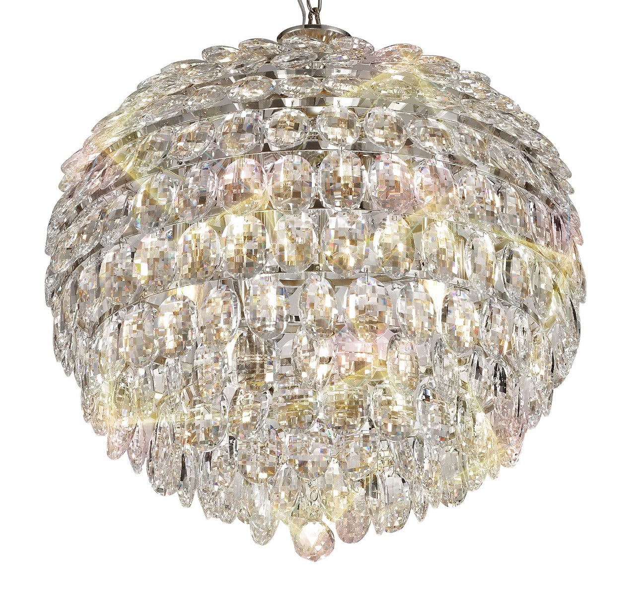 Diyas Coniston 9 Light Large Pendant Light in Polished Chrome with Crystal