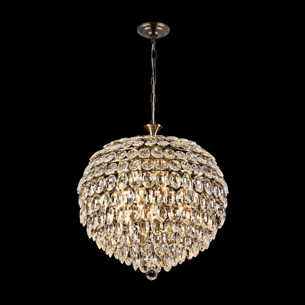 Diyas Coniston 9 Light Pendant Light in Antique Brass