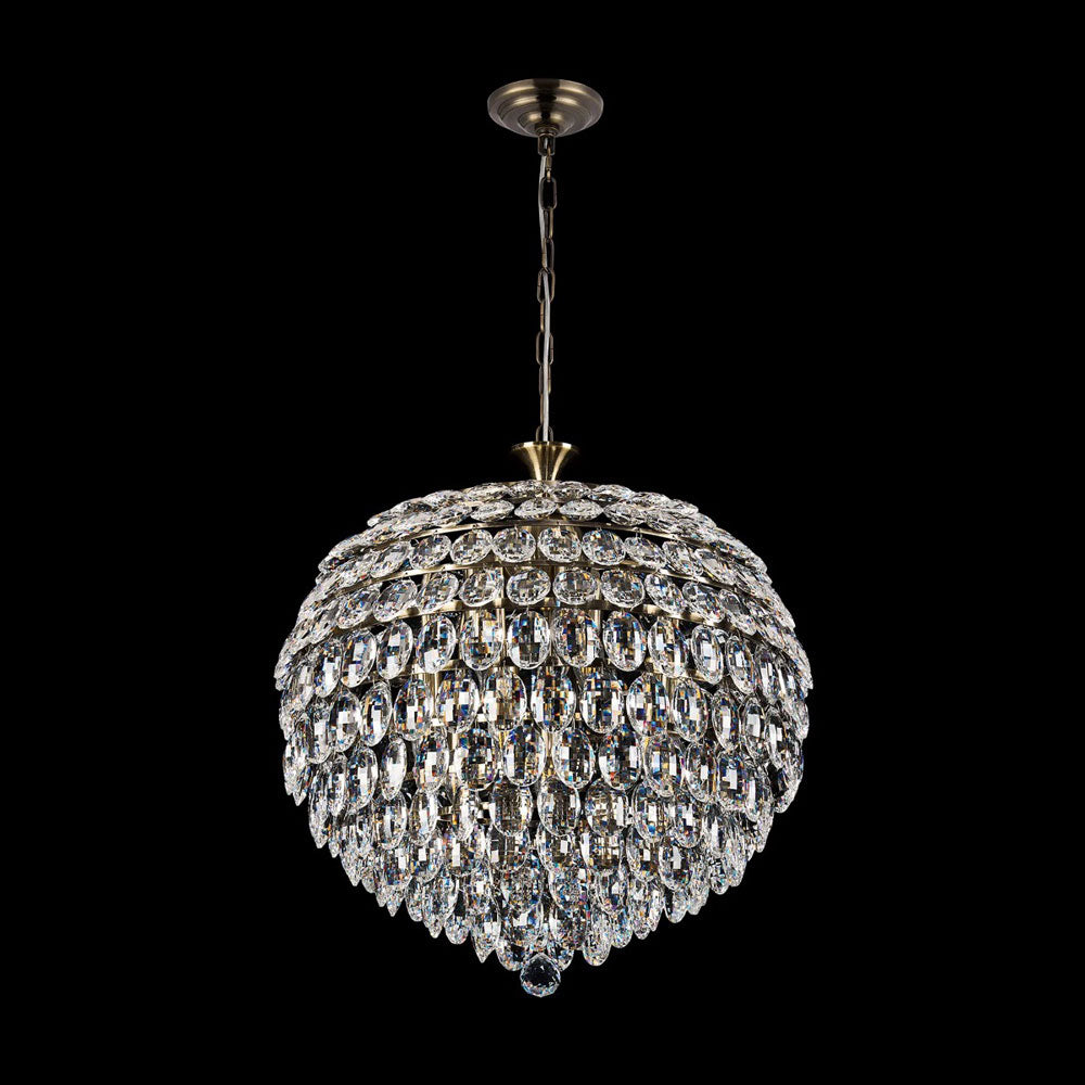 Diyas Coniston 9 Light Pendant Light in Antique Brass