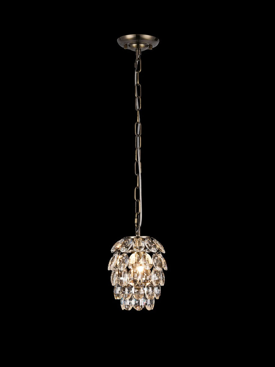 Diyas Coniston Pendant Light in Antique Brass and 5 Layers