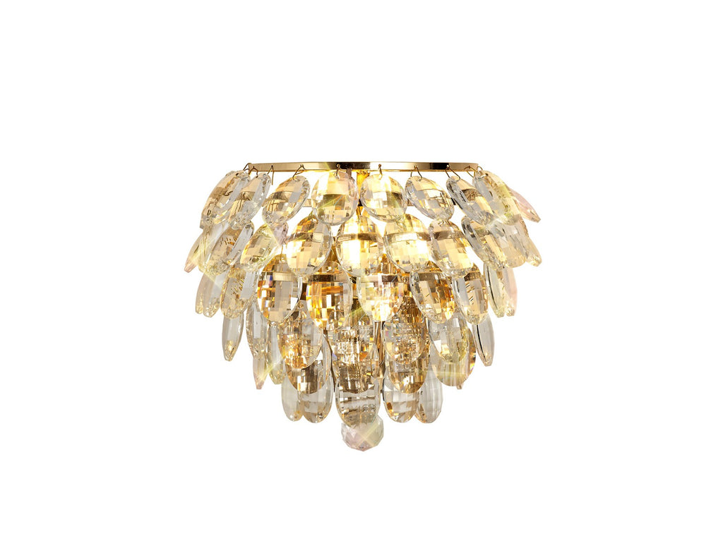 Diyas Coniston Single Wall Light in Gold with Crystal