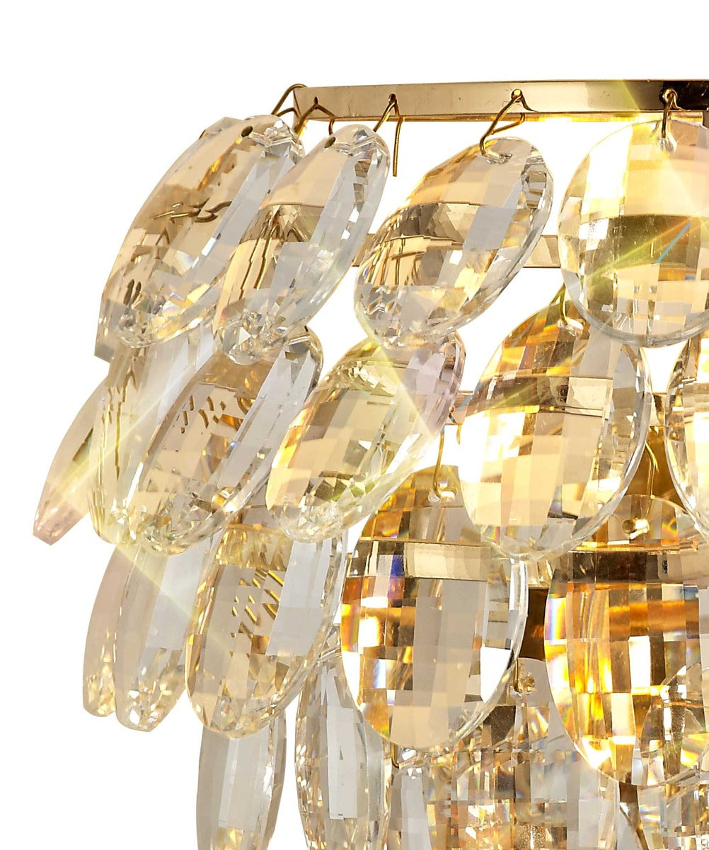 Diyas Coniston Single Wall Light in Gold with Crystal