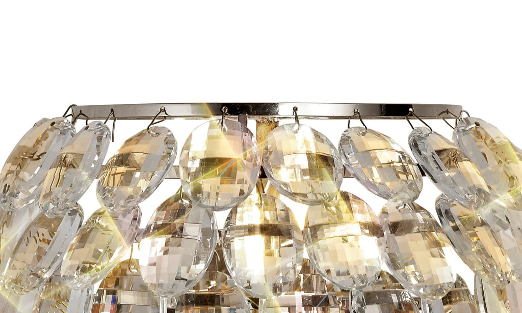 Diyas Coniston Single Wall Light in Polished Chrome with Crystal