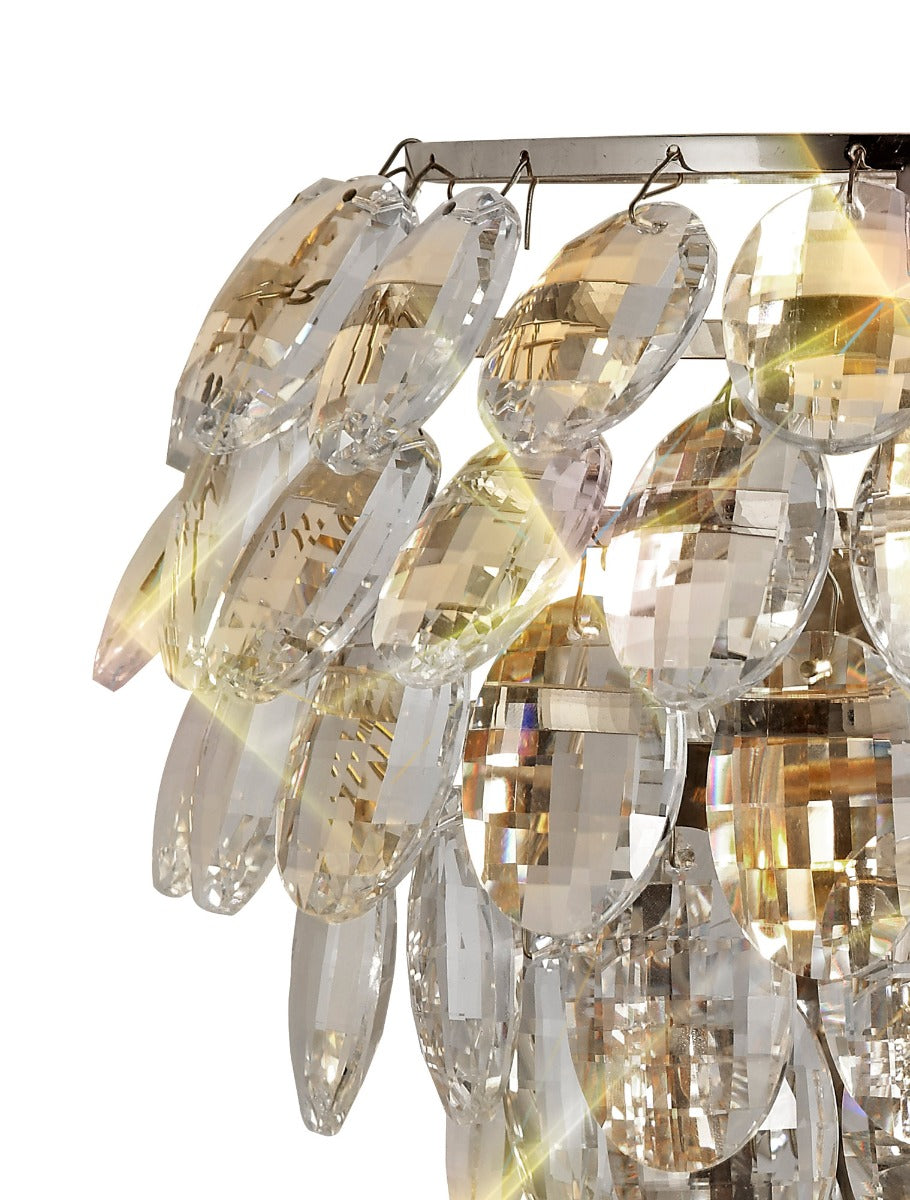 Diyas Coniston Single Wall Light in Polished Chrome with Crystal