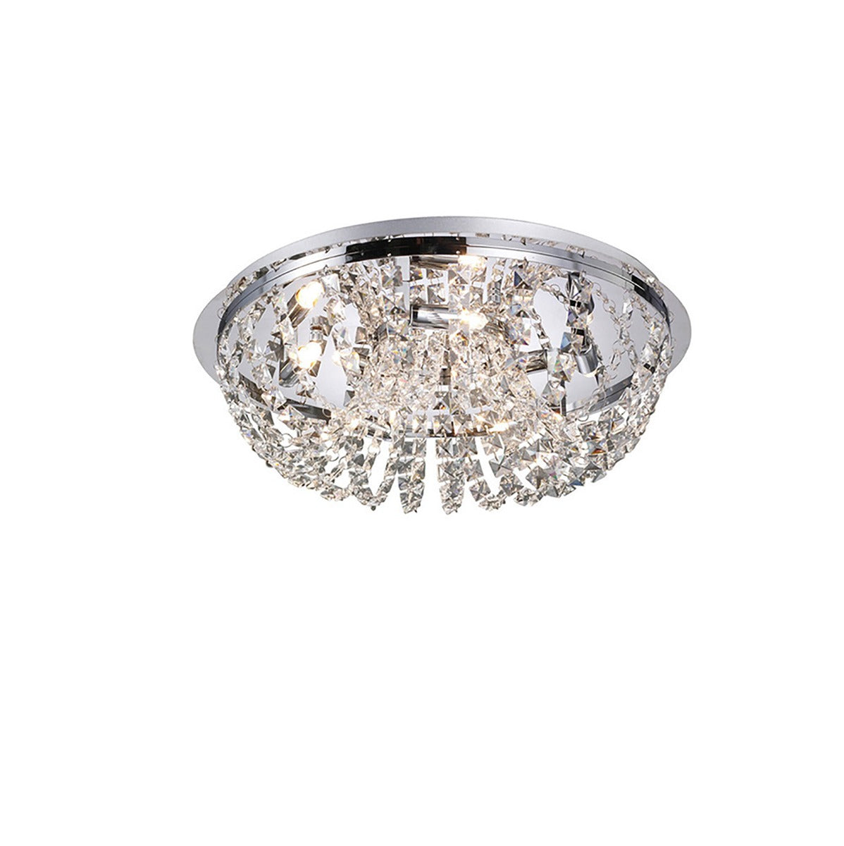 Diyas Cosmos 5 Light Flush Ceiling Light in Polished Chrome with Crystal