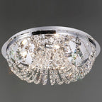 Diyas Cosmos 5 Light Flush Ceiling Light in Polished Chrome with Crystal