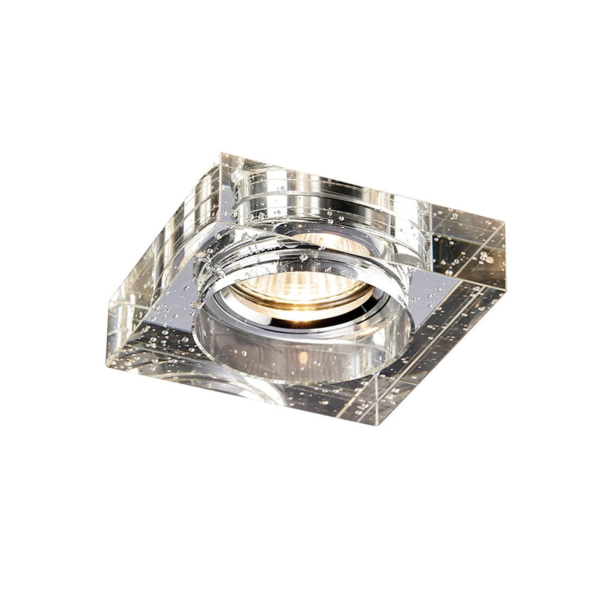 Diyas Crystal Bubble Square Recessed Downlight with Clear Rim