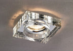 Diyas Crystal Bubble Square Recessed Downlight with Clear Rim