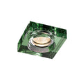 Diyas Crystal Bubble Square Recessed Downlight with Green Rim