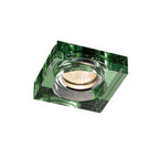 Diyas Crystal Bubble Square Recessed Downlight with Green Rim