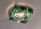 Diyas Crystal Bubble Square Recessed Downlight with Green Rim