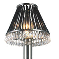 Diyas Crystal Clip-On Shade with Black Glass Rods in Black Chrome with Crystal