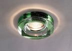 Diyas Crystal Round Recessed Downlight with Green Rim