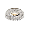 Diyas Crystal Round Recessed Downlight with Square Crystals Perimeter and Clear Rim