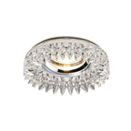 Diyas Crystal Round Recessed Downlight with Square Crystals Perimeter and Clear Rim
