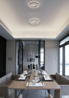 Diyas Crystal Round Recessed Downlight with Square Crystals Perimeter and Clear Rim