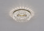 Diyas Crystal Round Recessed Downlight with Square Crystals Perimeter and Clear Rim