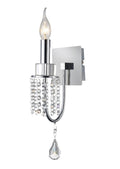 Diyas Crystal Single Wall Light in Polished Chrome