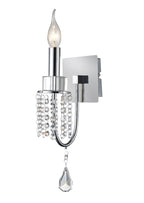 Diyas Crystal Single Wall Light in Polished Chrome