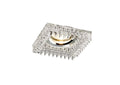 Diyas Crystal Square Recessed Downlight with Clear Rim and Perimeter Crystals
