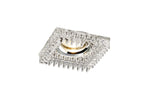 Diyas Crystal Square Recessed Downlight with Clear Rim and Perimeter Crystals
