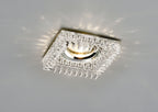 Diyas Crystal Square Recessed Downlight with Clear Rim and Perimeter Crystals