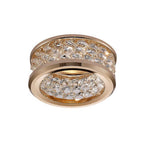 Diyas Dante Recessed Downlight with 3 Levels of Crystal Beads in French Gold with Clear Crystal