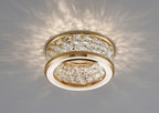 Diyas Dante Recessed Downlight with 3 Levels of Crystal Beads in French Gold with Clear Crystal