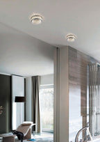 Diyas Dante Recessed Downlight with 3 Levels of Crystal Beads in Polished Chrome with Clear Crystal