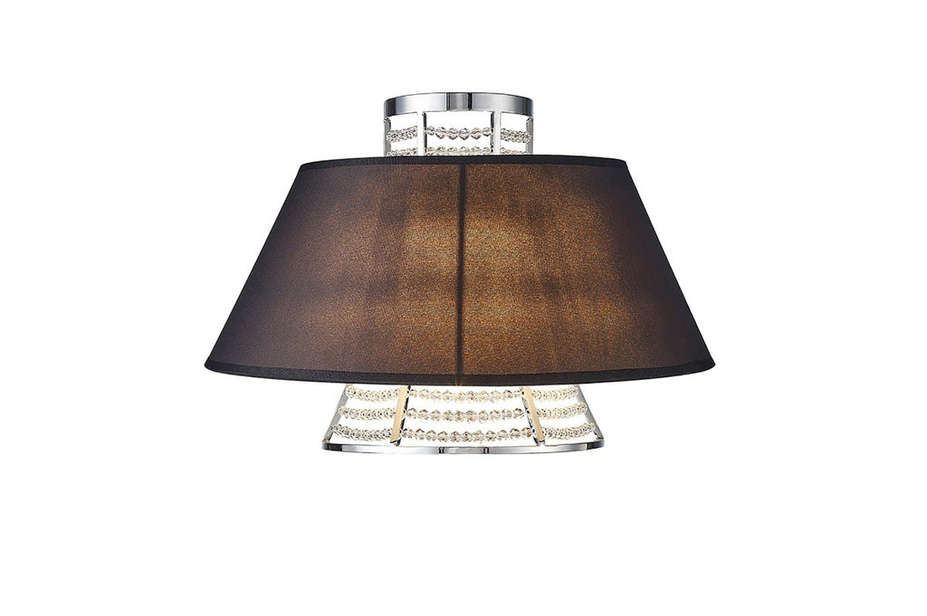Diyas Davina 2 Light Wall Light in Polished Chrome with Crystal and Black Shade