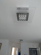 Diyas Delmar 4 Light Square Flush Ceiling Light in Polished Chrome with Crystal