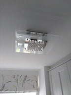 Diyas Delmar 4 Light Square Flush Ceiling Light in Polished Chrome with Crystal
