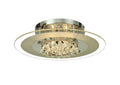 Diyas Delmar 6 Light Round Flush Ceiling Light in Polished Chrome with Crystal
