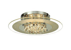 Diyas Delmar 6 Light Round Flush Ceiling Light in Polished Chrome with Crystal