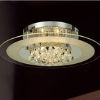 Diyas Delmar 6 Light Round Flush Ceiling Light in Polished Chrome with Crystal
