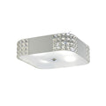 Diyas Denver Small 4 Light Flush Ceiling Light in White with Crystal