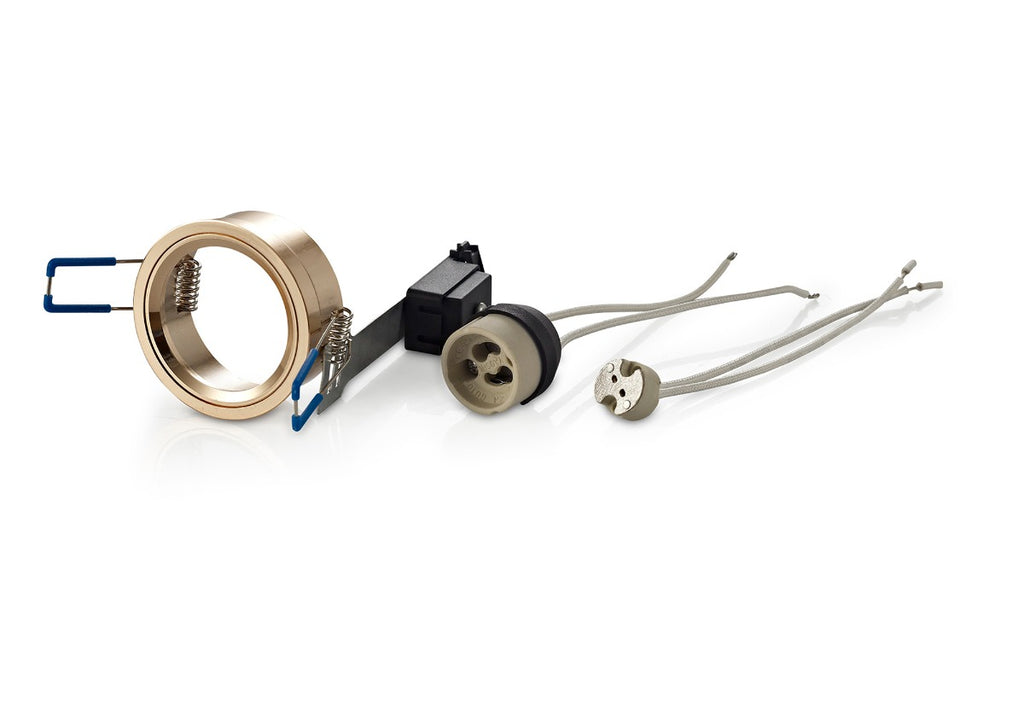 Diyas Downlight Component Kit with Lampholders and Retaining Ring in French Gold