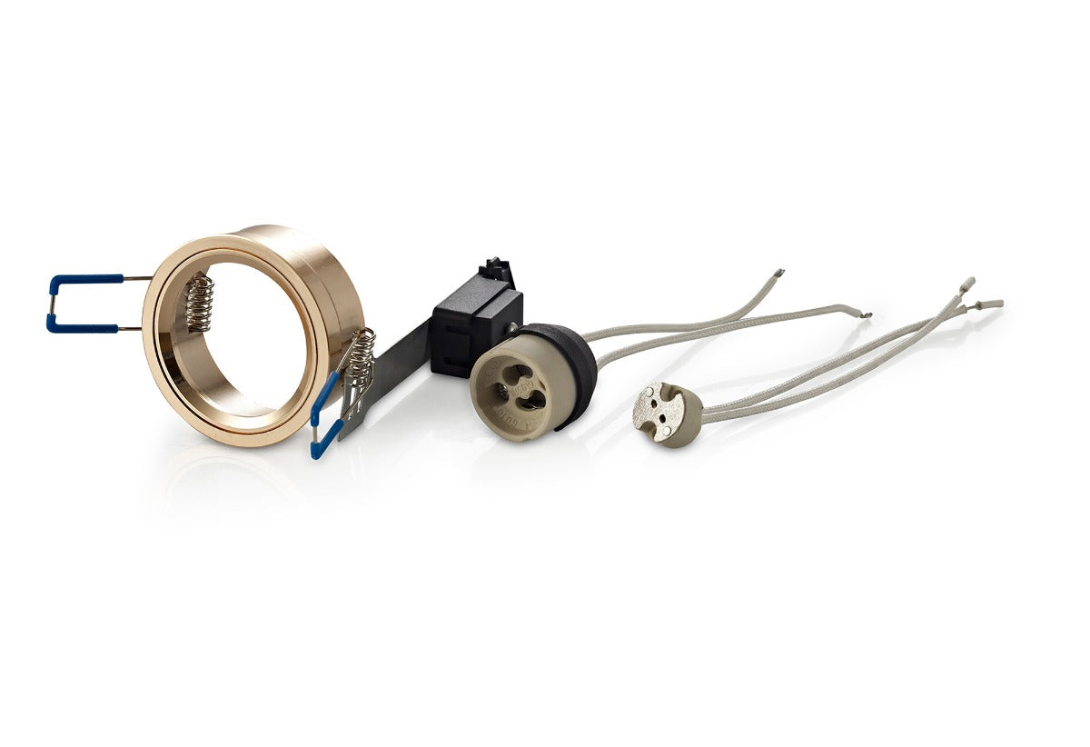 Diyas Downlight Component Kit with Lampholders and Retaining Ring in French Gold