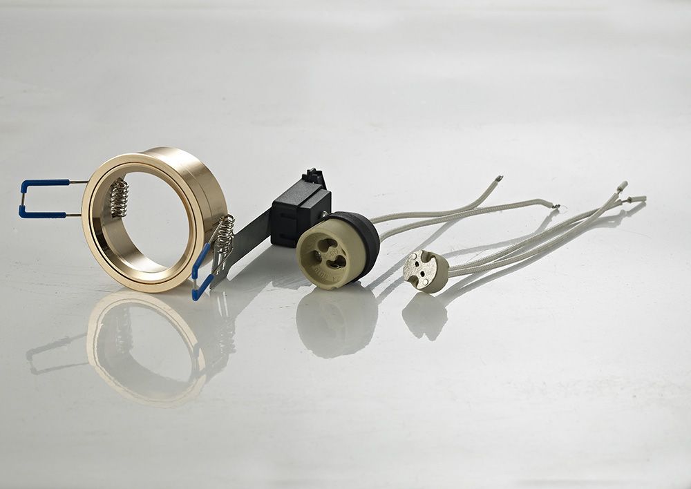 Diyas Downlight Component Kit with Lampholders and Retaining Ring in French Gold