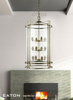 Diyas Eaton 12 Light Ceiling Lantern in Antique Brass