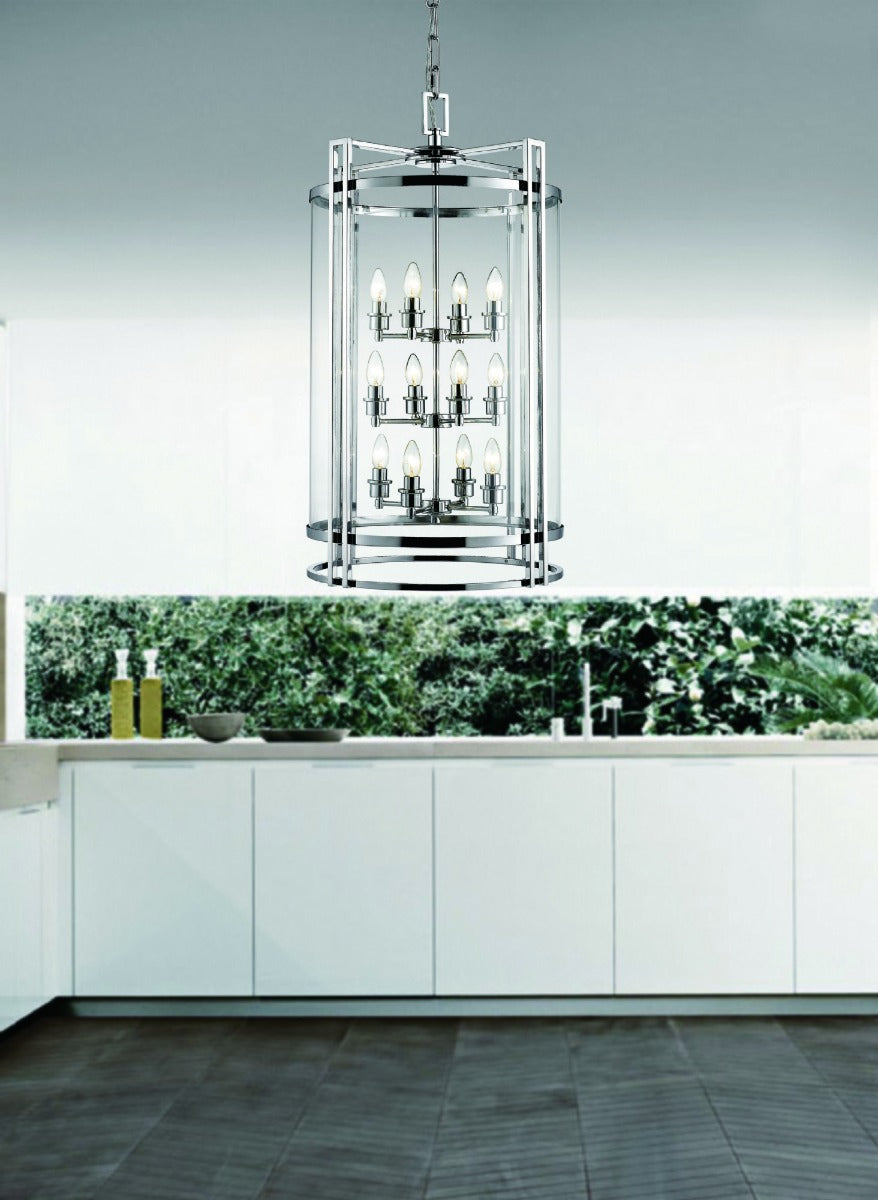 Diyas Eaton 12 Light Ceiling Lantern in Polished Chrome