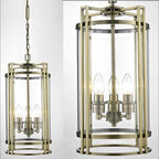 Diyas Eaton 3 Light Ceiling Lantern in Antique Brass