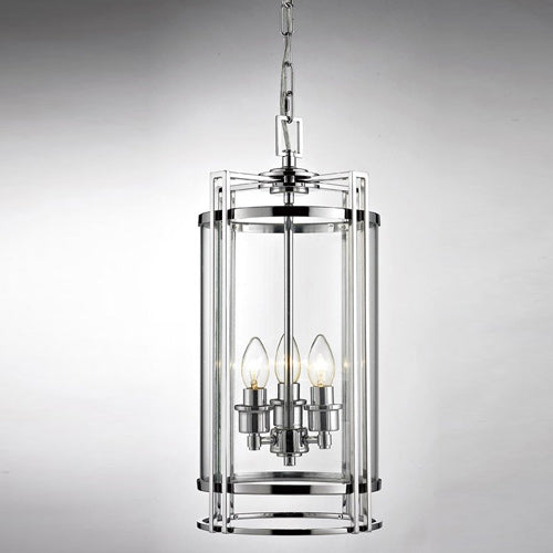 Diyas Eaton 3 Light Ceiling Lantern in Polished Chrome