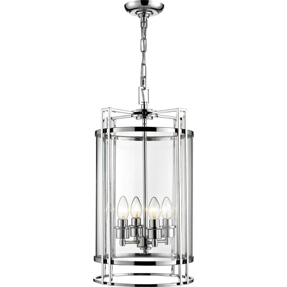 Diyas Eaton 4 Light Ceiling Lantern in Polished Chrome