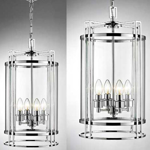 Diyas Eaton 4 Light Ceiling Lantern in Polished Chrome
