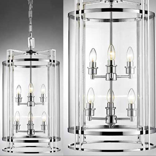 Diyas Eaton 6 Light Pendant Light in Polished Chrome