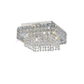 Diyas Edison 4 Light Square Flush Ceiling Light in Polished Chrome with Crystal