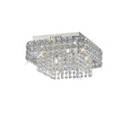 Diyas Edison 4 Light Square Flush Ceiling Light in Polished Chrome with Crystal