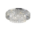 Diyas Edison 7 Light Round Flush Ceiling Light in Polished Chrome with Crystal